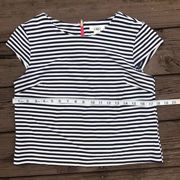 cato striped crop top dressy shirt - Picture 3 of 4